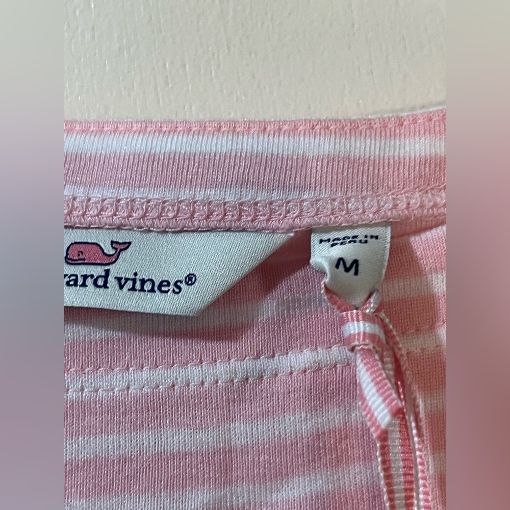 Womens Vineyard Vines Pink and White Striped Top Sz Medium NWT. - Picture 5 of 5